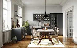 Kruhový koberec - Silea (biela/zlatá)