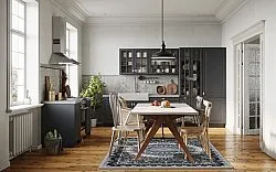 Koberec Wilton - Yelda (čierny/multikolórový)