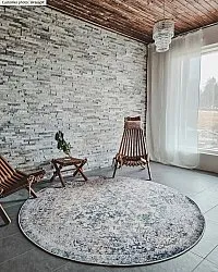 Kruhový koberec - Denizli (modrý)