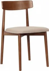 Stol - Ystad (valnöt/beige) - 2 st