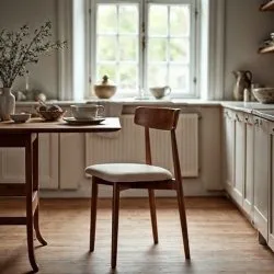 Stol - Ystad (valnöt/beige) - 2 st