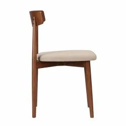 Stol - Ystad (valnöt/beige) - 2 st