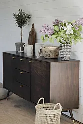 TV-bänk/Byrå - Prime (valnöt/mässing)