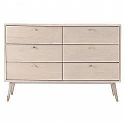 Byrå - Prime - 6 lådor (vit ek)