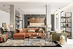 Koberec Wilton - Peri (čierny/multicolor)