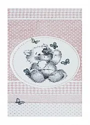 barnmatta rund rea barnmattan matta till för i barnrum för pojke tjej Atlas Teddybear rosa nallebjörn