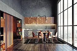 Koberec Wilton - Milos (čierny/červený)