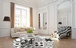 Kruhový koberec - Avent (béžový/čierny)