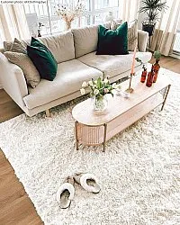 Koberce s dlhým vlasom - Kanvas (biela)