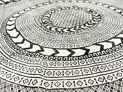 Kruhové koberce - Marrakech (kruhový) (čierna/biela/sivá)