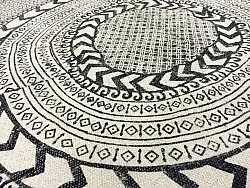 Kruhové koberce - Marrakech (kruhový) (čierna/biela/sivá)