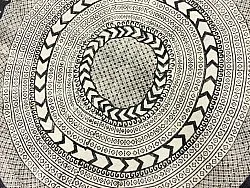 Kruhové koberce - Marrakech (kruhový) (čierna/biela/sivá)