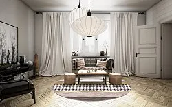 Kruhový koberec - Esme (hnedý/multicolor)