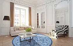 Kruhový koberec - Menfi (modrý)