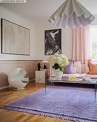 Koberec s dlhým vlasom - Alba Natural Cotton Shaggy (fialový)