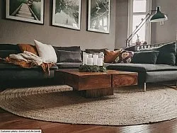 Kruhové koberce - Pletenina (juta)