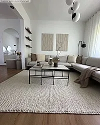 Vlnený koberec - Avafors Wool Bubble (béžový)