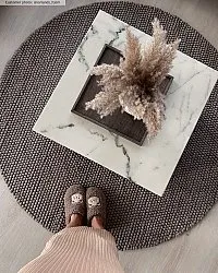 Kruhový koberec - Avafors Wool Bubble (hnedý)