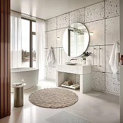 Kúpeľňová rohož okrúhla - Bevin (béžová)