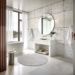 Kúpeľňová rohož okrúhla - Bevin (svetlo šedá)