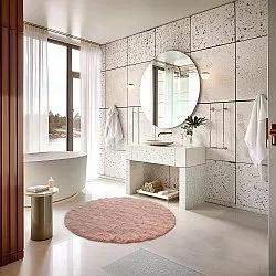 Kúpeľňová rohož okrúhla - Bevin (ružová)