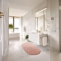 Oválny kúpeľňový koberec - Bevin (ružový)