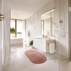 Oválny koberec do kúpeľne - Embla (ružový)