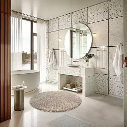 Kúpeľňová rohož okrúhla - Evena (béžová)