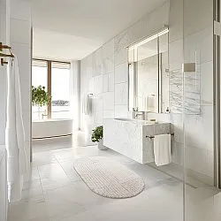 Oválny kúpeľňový koberec - Evena (offwhite)