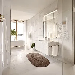 Oválny koberec do kúpeľne - Gertie (hnedý)