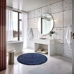 Kúpeľňová rohož okrúhla - Nila (modrá)