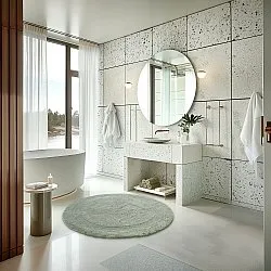 Kúpeľňová rohož okrúhla - Nila (svetlozelená)