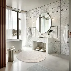 Kúpeľňová rohož okrúhla - Nila (offwhite)