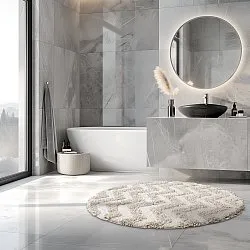 Kúpeľňová rohož okrúhla - Tressa (offwhite)