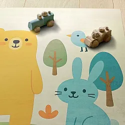 Detský koberec - Bear and Bunny (krémová/multi)