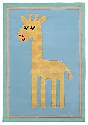 Detský koberec - Giraffe Hand Tufted Wool Premium (svetlomodrá/multi)