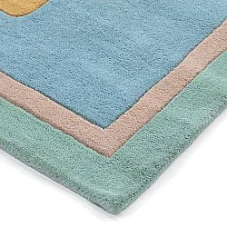 Detský koberec - Giraffe Hand Tufted Wool Premium (svetlomodrá/multi)