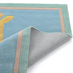 Detský koberec - Giraffe Hand Tufted Wool Premium (svetlomodrá/multi)