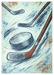 Detský koberec - Ice Hockey (sivobiela)