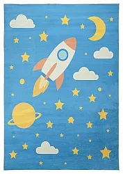 Detský koberec - Space Rocket (modrá)