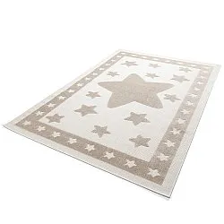 Detský koberec - Star Frame (krémová/hnedá)