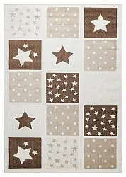 Detský koberec - Star Grid (krémová/hnedá)