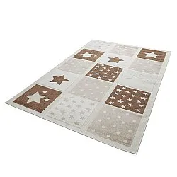 Detský koberec - Star Grid (krémová/hnedá)