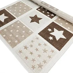 Detský koberec - Star Grid (krémová/hnedá)