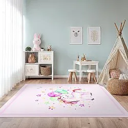 Detský koberec - Unicorn Balloon (ružový)