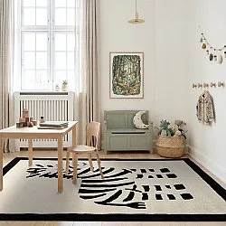 Detský koberec - Zebra Hand Tufted Wool Premium (béžová/čierna)