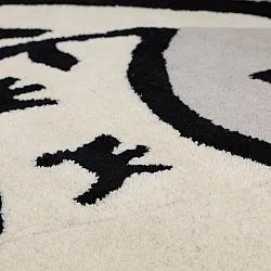 Detský koberec - Zebra Hand Tufted Wool Premium (béžová/čierna)