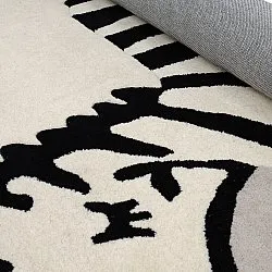 Detský koberec - Zebra Hand Tufted Wool Premium (béžová/čierna)