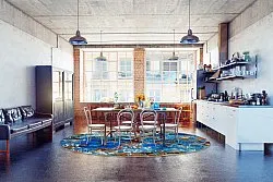 Kruhový koberec - Rillo (modrý)