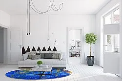 Kruhový koberec - Taravilla (modrý)